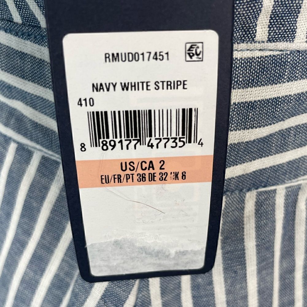 NWT RACHEL Rachel Roy Navy Blue and White Striped Midi Dress Size 2 - Picture 6 of 10